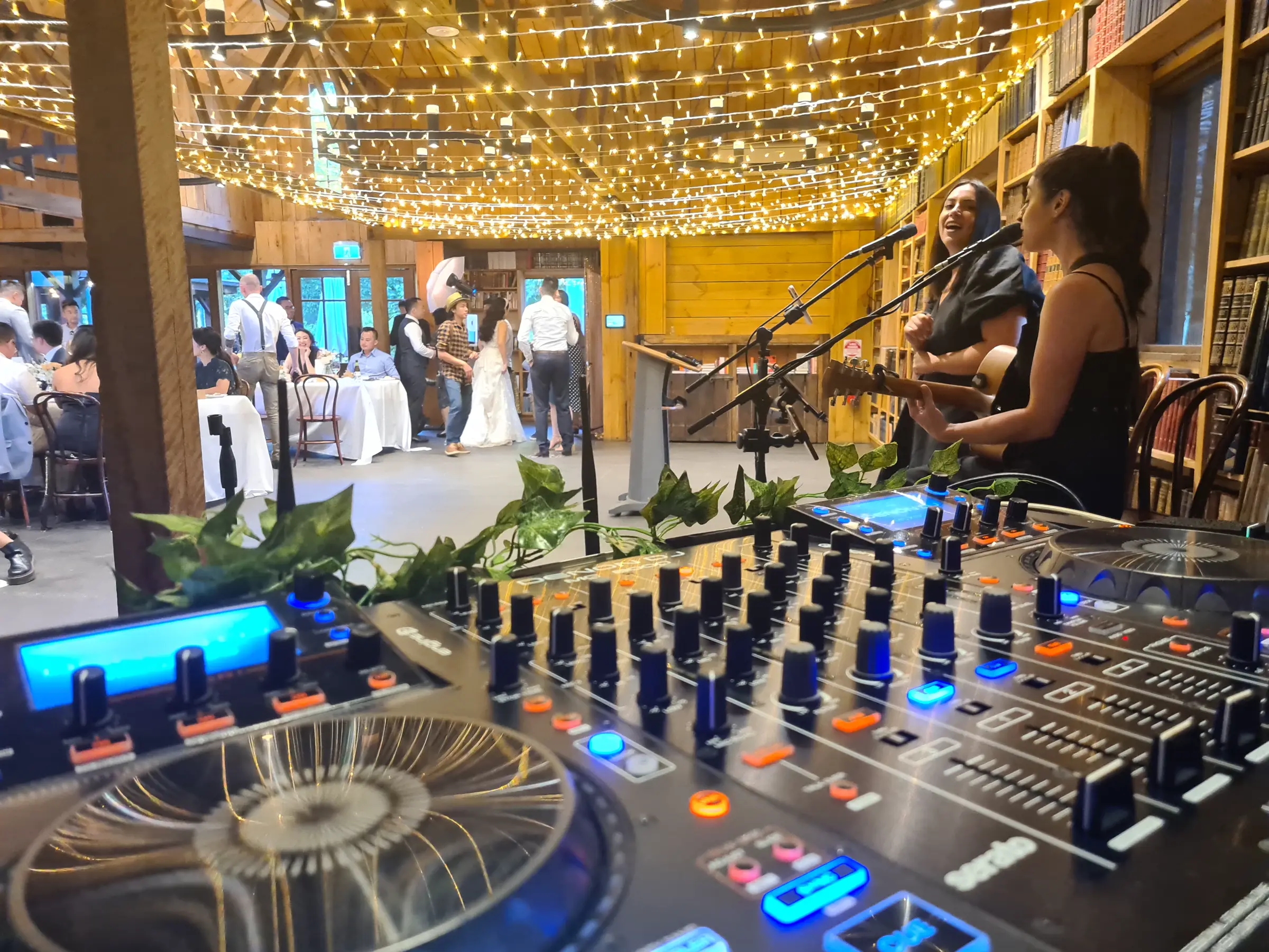 Ultimate DJs photo from a wedding at Bendooley Book Barn